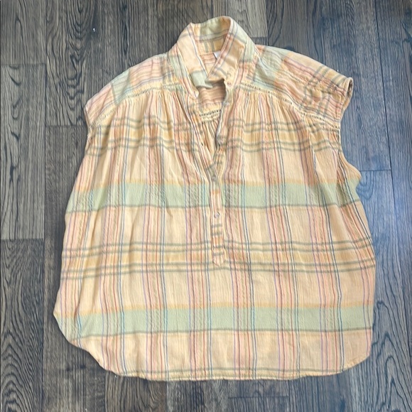 Anthropologie Tops - Anthropologie Plaid Blouse in Yellow and Green